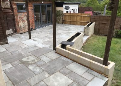 Full Garden Landscape (Raj Green Indian stone) Sleeper flower bed